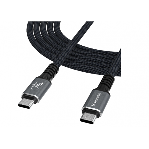 Laidas USB C - USB C su Thunderbolt 4 (240W, 40Gbps) 8K 60Hz 1.5m pintas juodas Wozinsky WPS-UY415S 